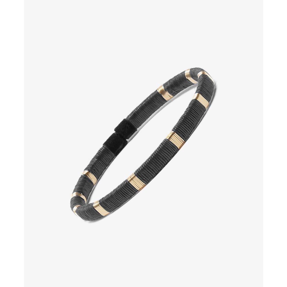 Werregue Color Bracelet, 5 mm, Unit - BLACK & GOLDEN