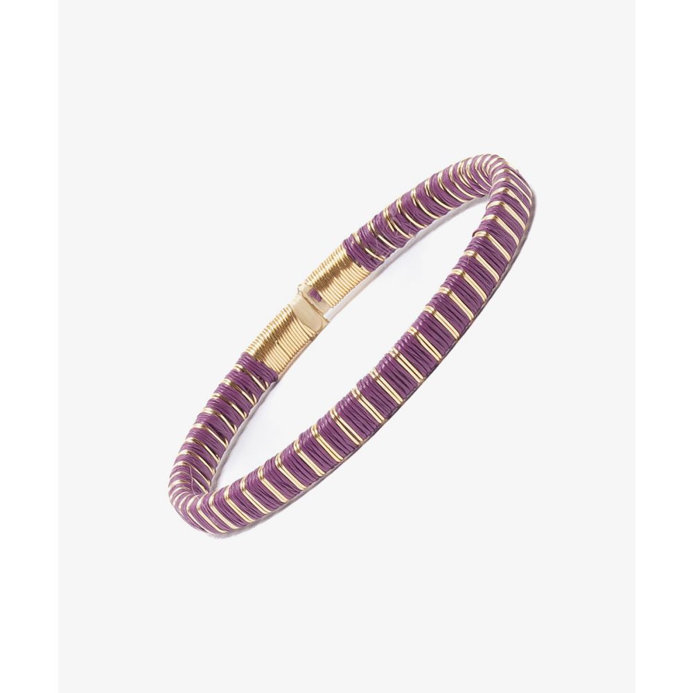 Werregue Color Bracelet, 5 mm, Unit - MAUVE & GOLDEN MULTI STRIPES
