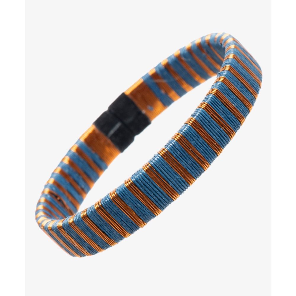 Werregue Color Bracelet, 1 cm, Unit - BLUE AND COPPER