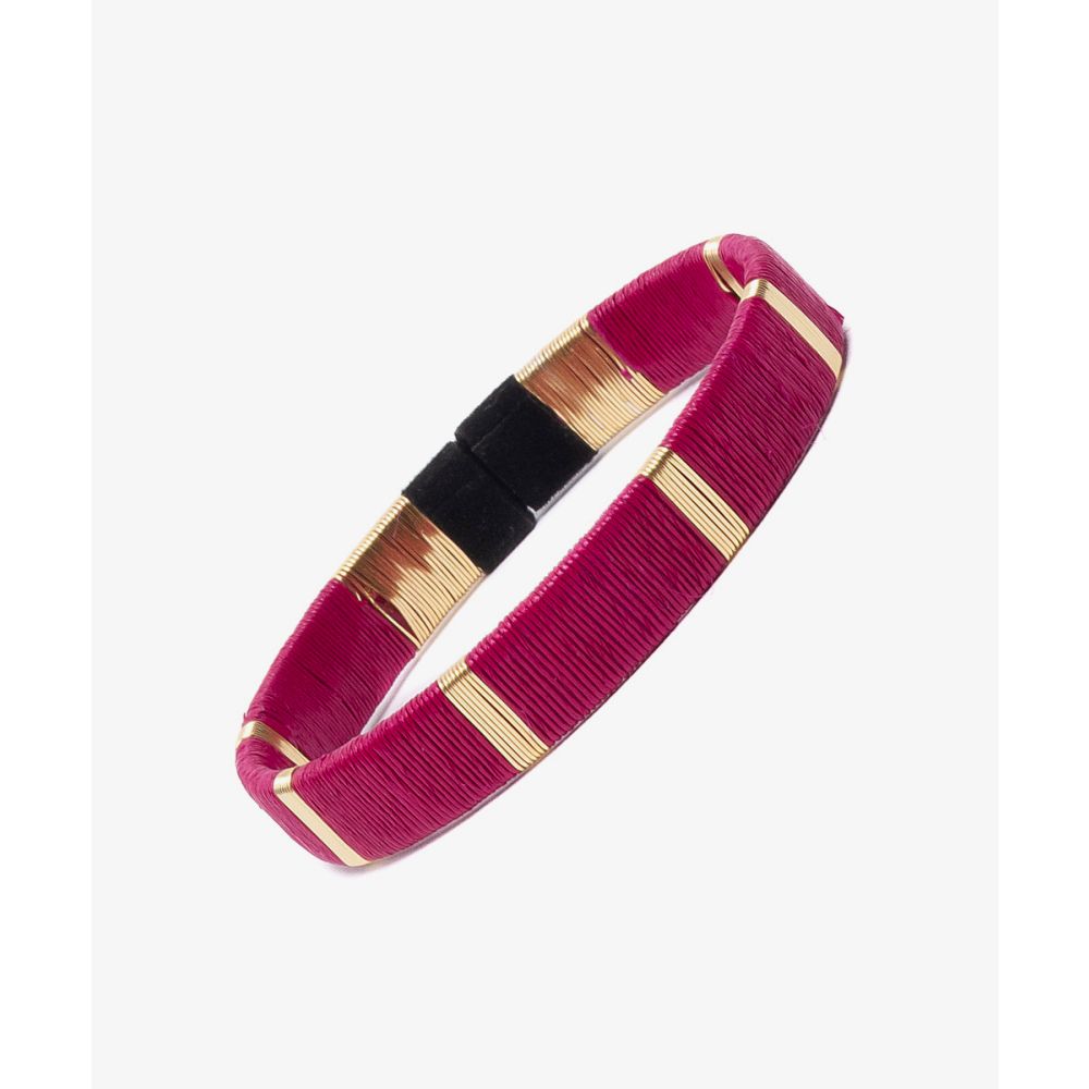Werregue Color Bracelet, 1 cm - FUCHSIA & GOLDEN