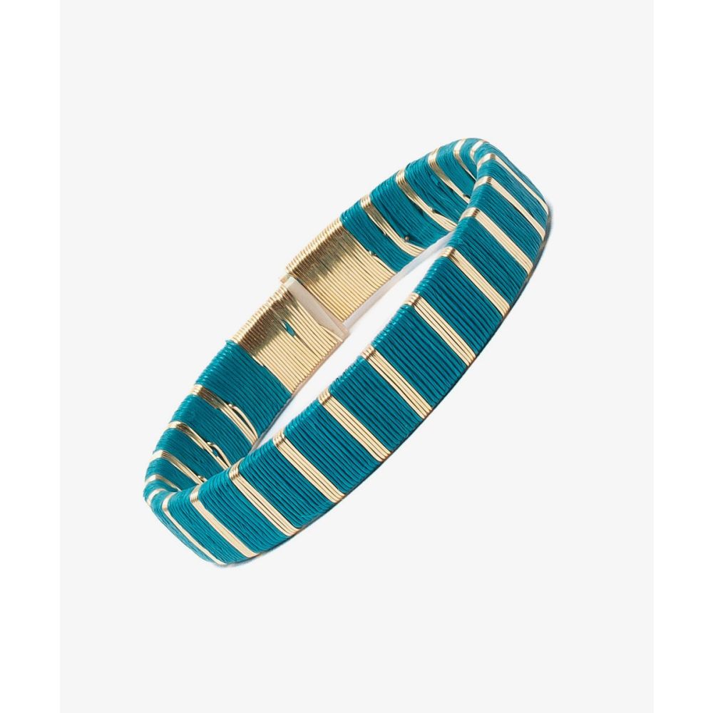 Werregue Color Bracelet, 1 cm, Unit TURQUOISE AND GOLDEN