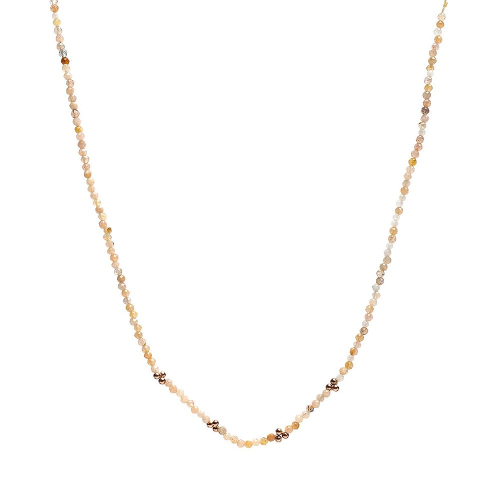  LYRA Choker - Salmon Moonstone with rose gold beads