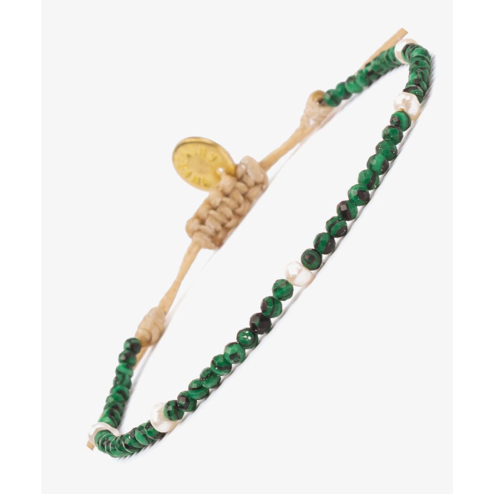 TAURUS bracelet - PEARL AND MALAQUITE STONE