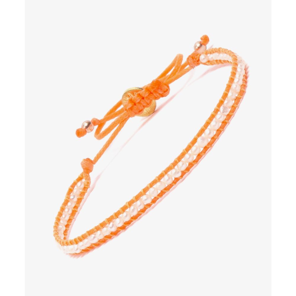 PISCES bracelet - PEARL AND PINK FLUOR