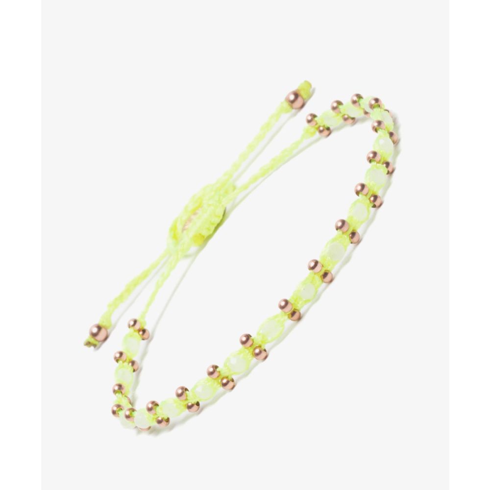 TULIP bracelet - NEON YELLOW AND MOONSTONE