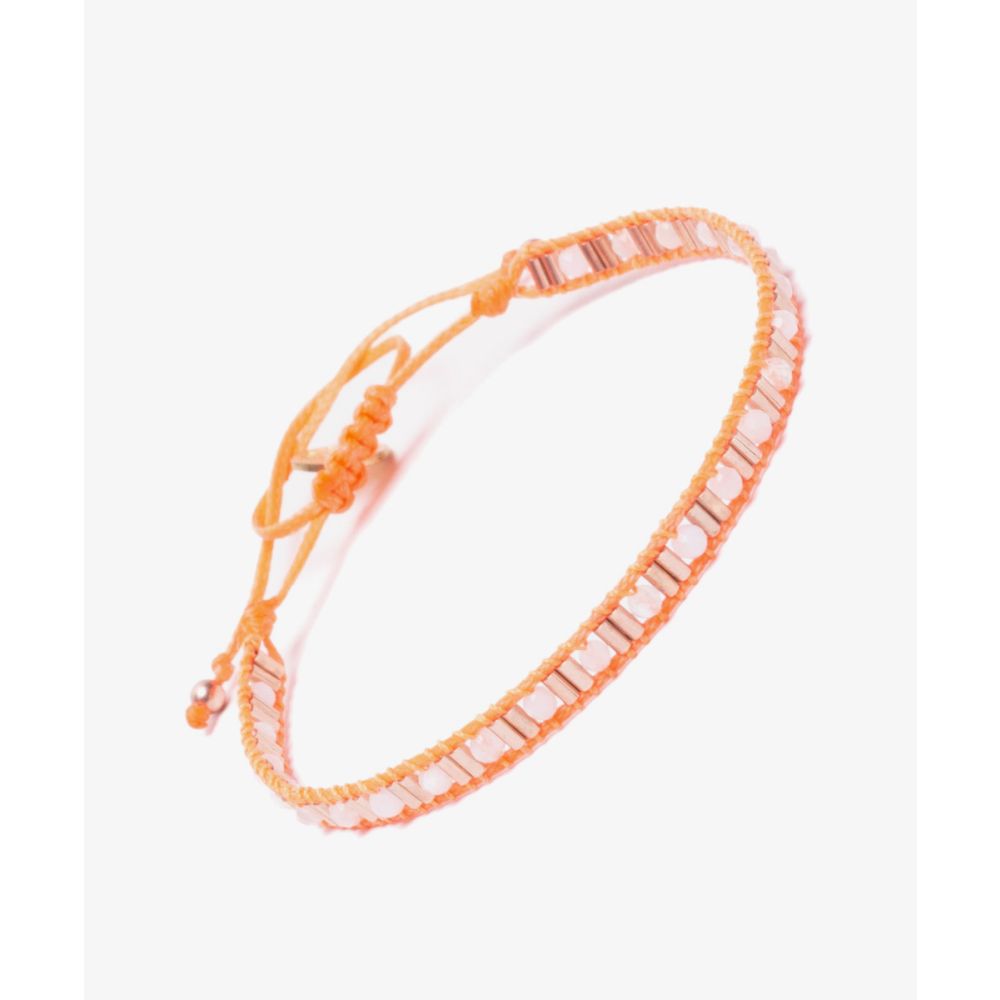 MIYUKI Bracelet - ORANGE AND PEACH MOONSTONE