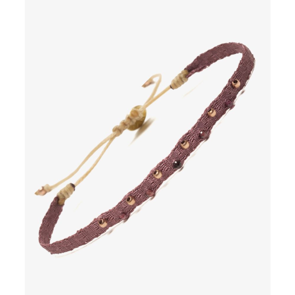 Bracelet Argantina ALAMEIN 40 - GARNET STONES AND GOLD PLATED BEADS