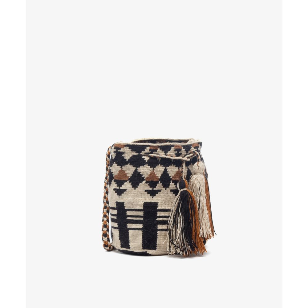 Crossbody Bag M - SWAN - BEIGE & BLACK
