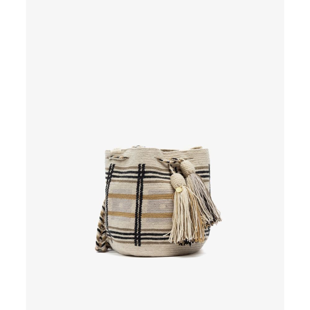 Crossbody Bag M - VIOLET - BEIGE & SAGE GREEN