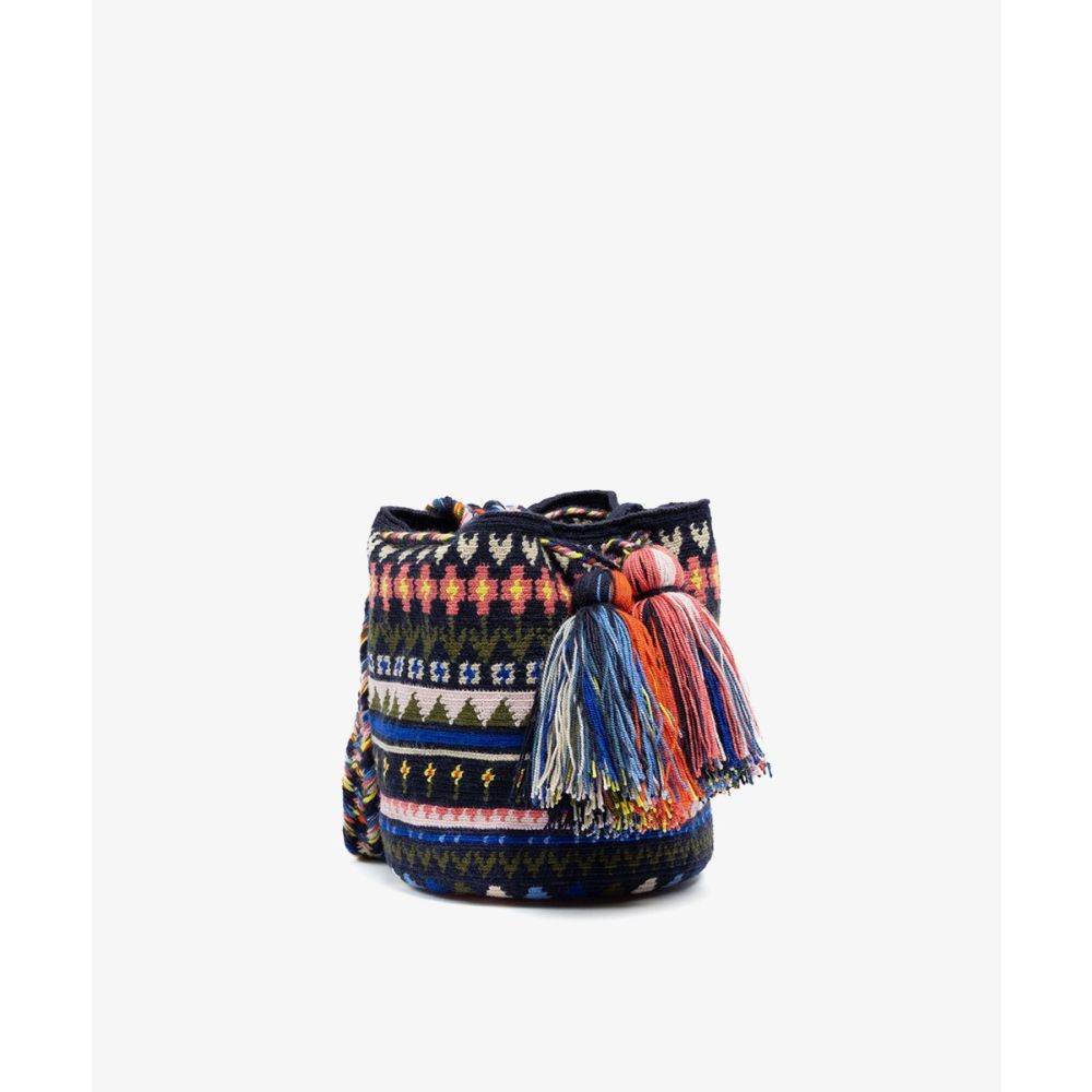 Crossbody Bag M - HORTENSIA - NAVY BLUE & PINK