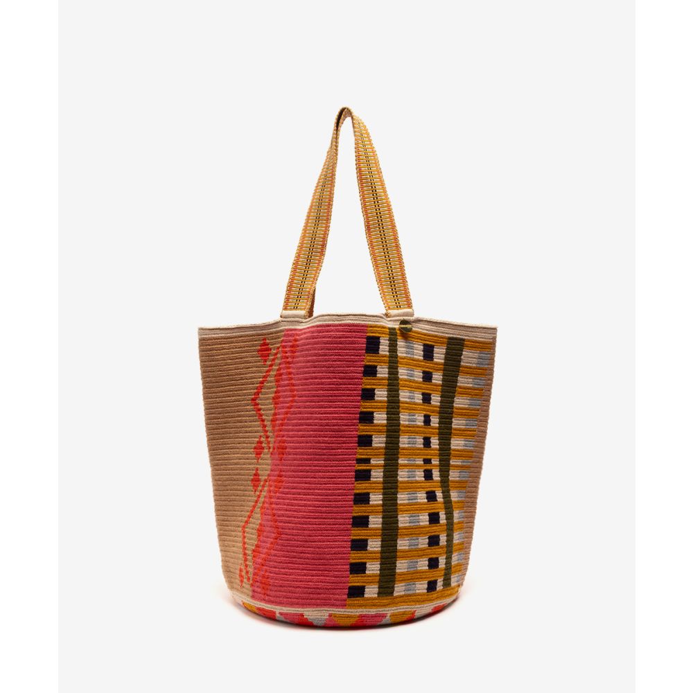 Tote Bag - COCKATOO - LIGHT PINK AND BEIGE & BEIGE