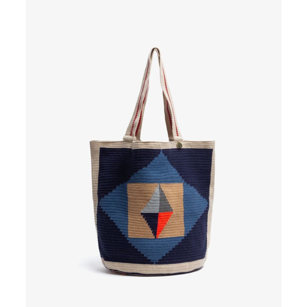 Tote Bag - GANNET - BEIGE & NAVY BLUE