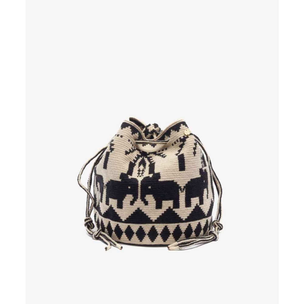 BOLSO MITRA -  HAWK - NEGRO Y BEIGE