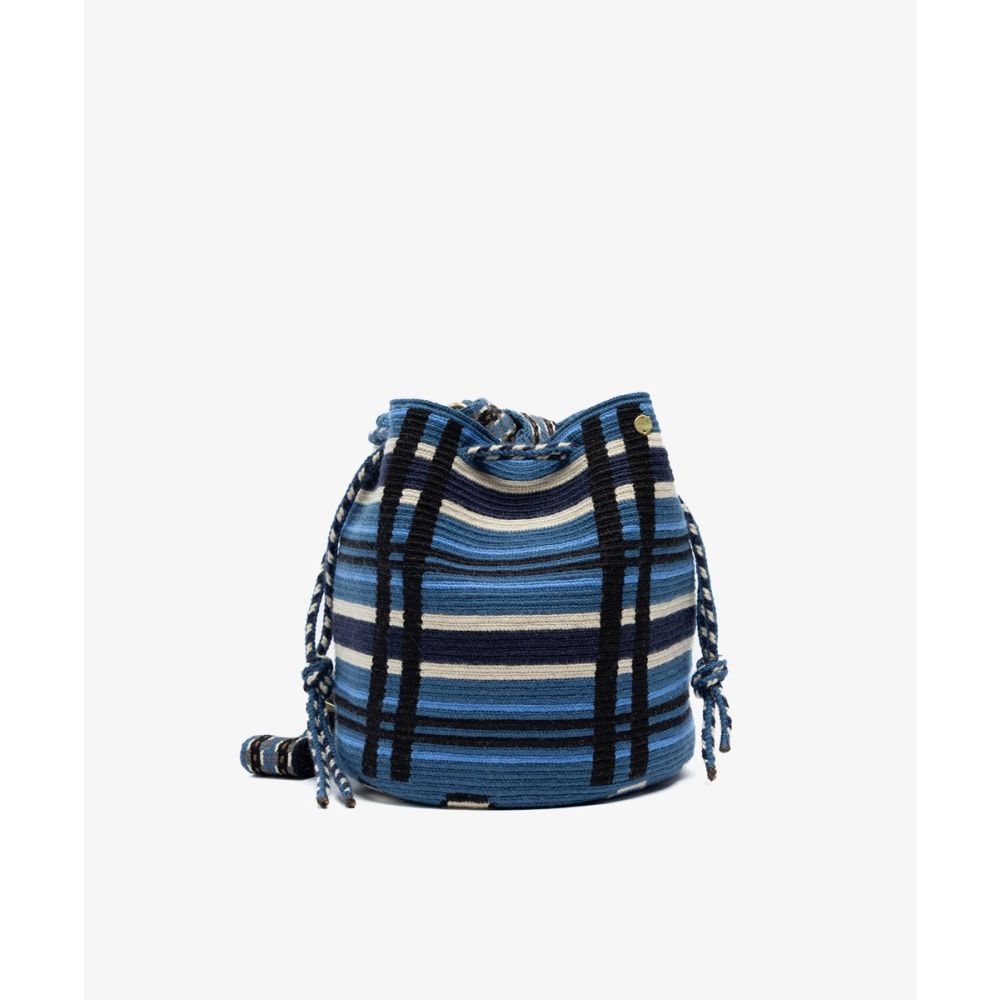 MITRA bag W /LONG ADJUSTABLE STRAP- - VIOLET - NAVY BLUE & BLACK