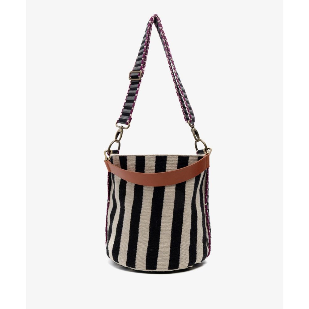 SOFIA BAG - LILY - BLACK & WHITE STRIPED