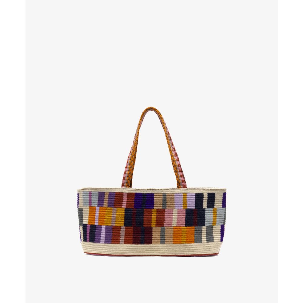 BOLSO BAGUETTE - OCTANT - MORADO Y BEIGE