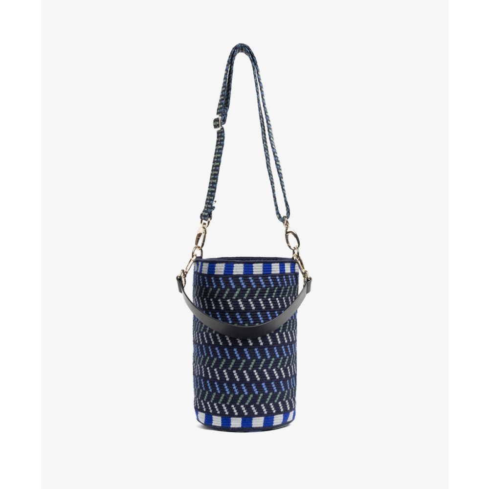 CRETA BAG WITH LEATHER AND ADJUSTABLE STRAP- BLUE & NAVY BLUE
