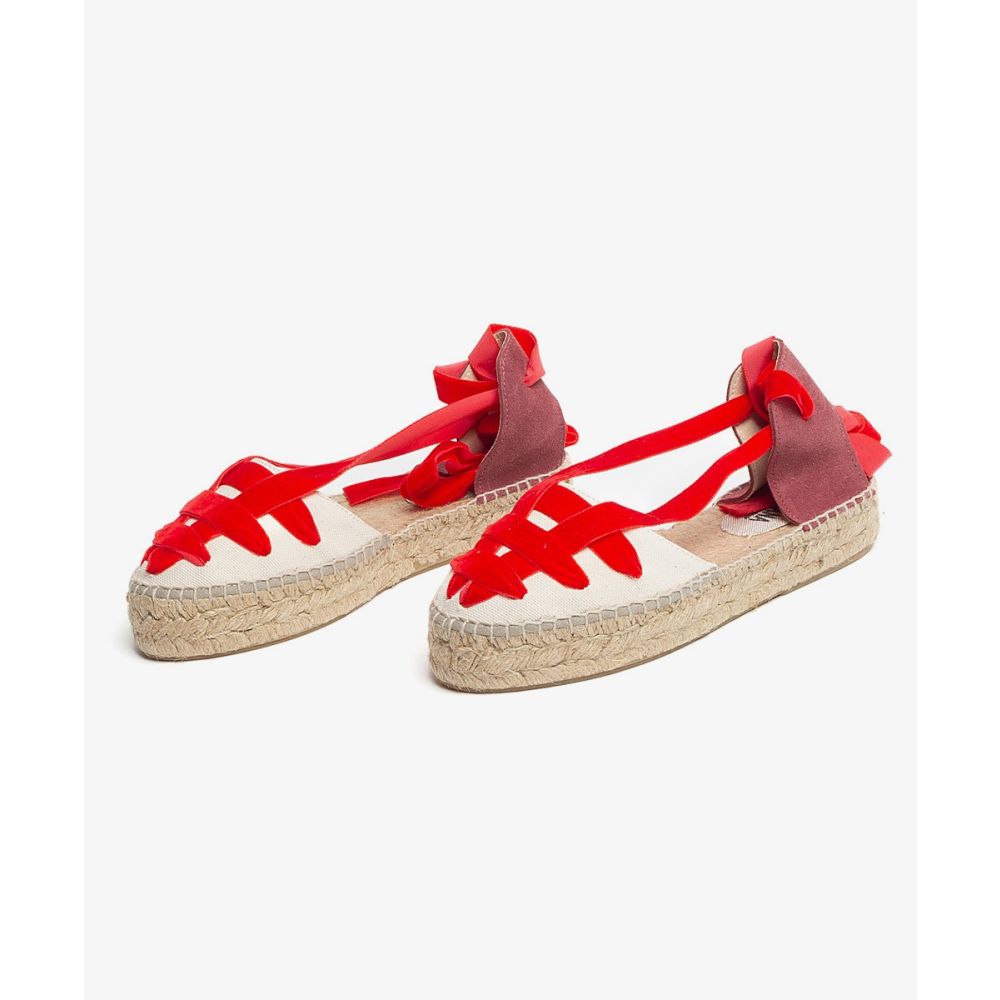 VELVET STRAP VALENCIANAS - RED
