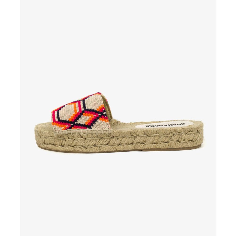 MULE ESPADRILLE - HEXAGON - RED & ORANGE