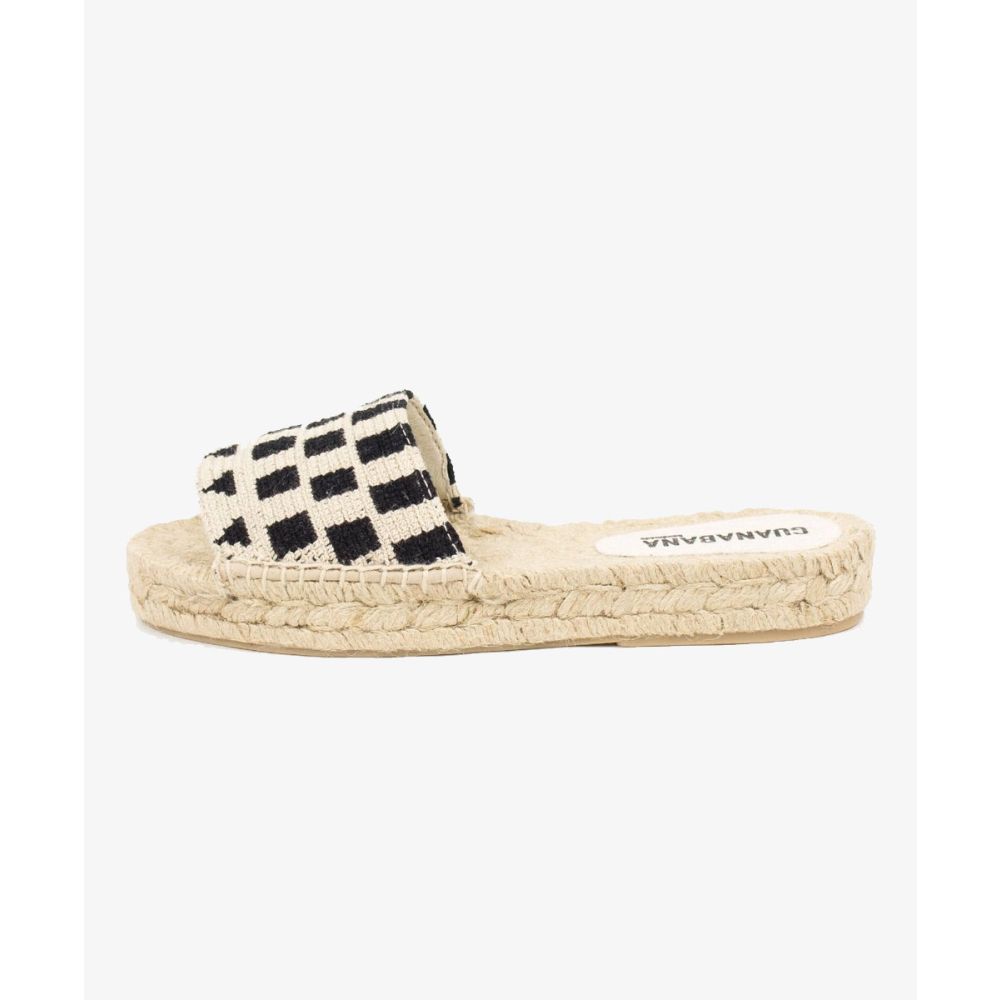 MULE ESPADRILLE - GEOMETRIC - BEIGE & BLACK
