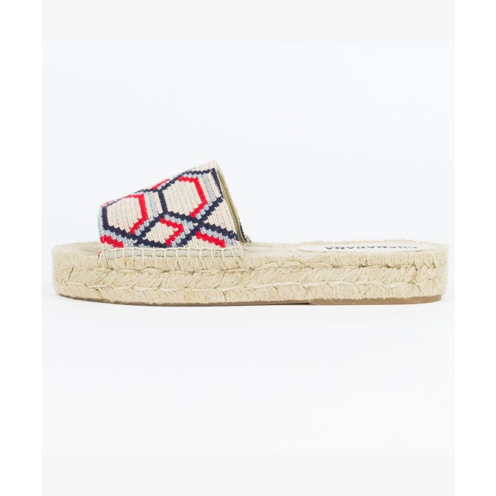 Mule espadrille - HEXAGON - GREY & RED