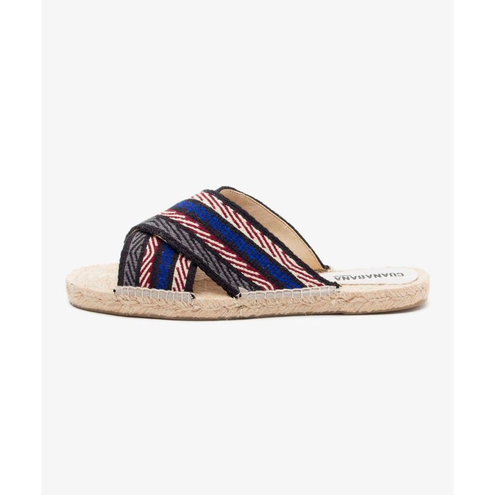 ESPADRILLE WITH CROSSED BAND - GRAY, BURGUNDY & BLUE