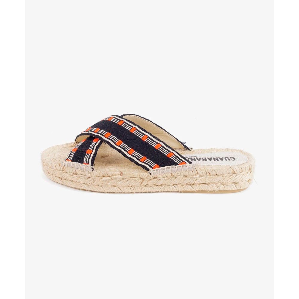 ESPADRILLE WITH CROSSED BAND - WACO - Black & Orange
