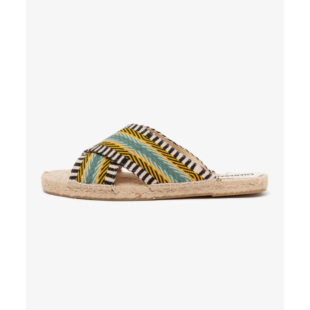 ESPADRILLE WITH CROSSED BAND - SONOMA - MUSTARAD & BLACK