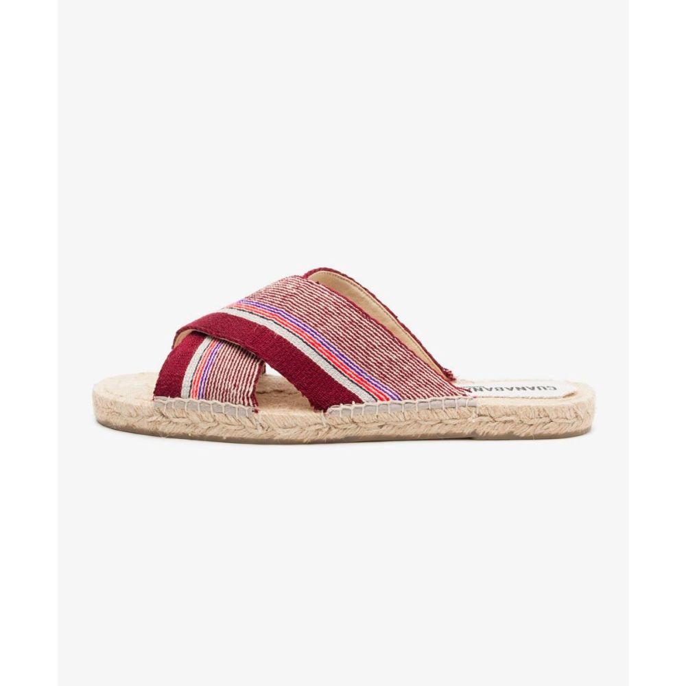 ESPADRILLE WITH CROSSED BAND - ASPEN - BURGUNDY & RED