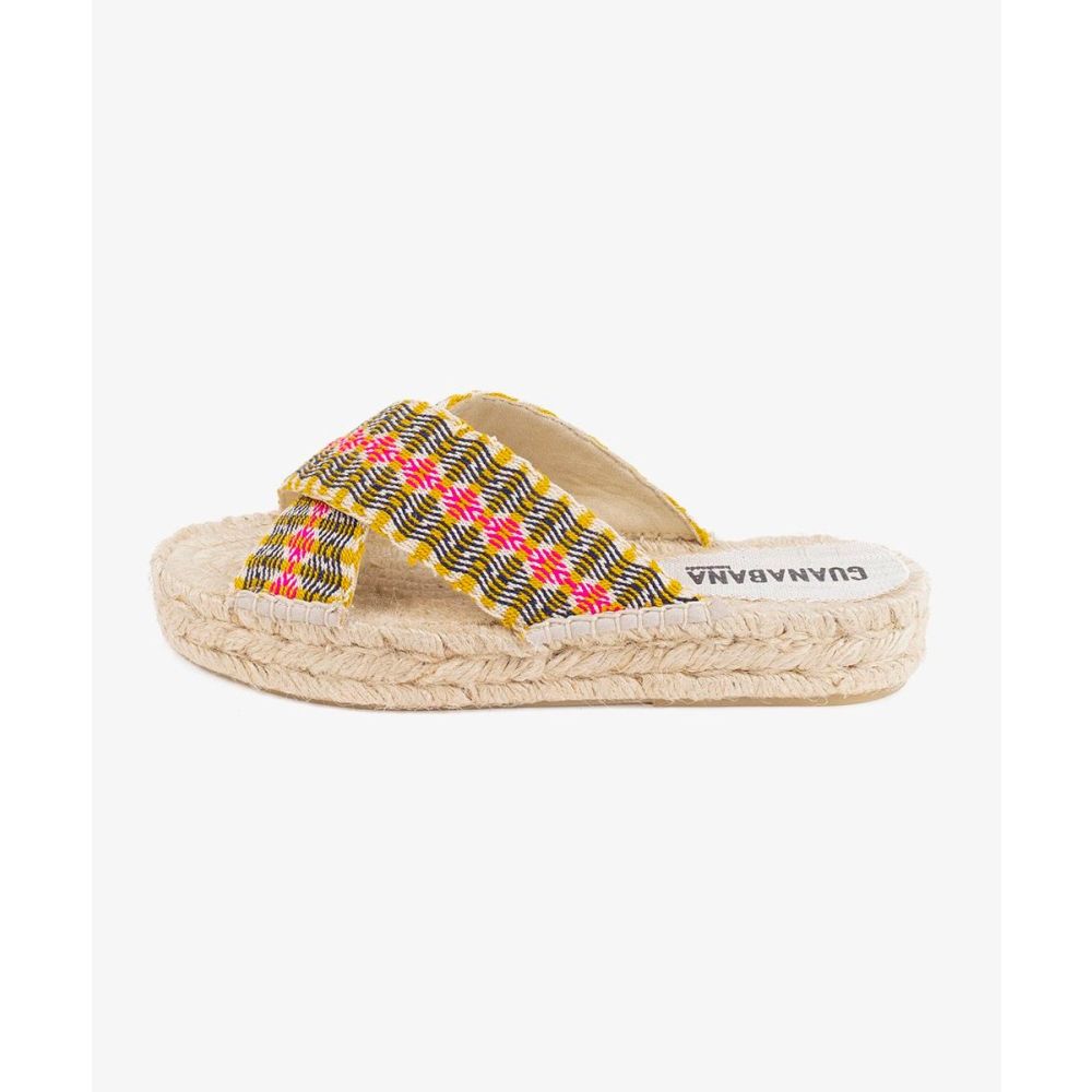 ESPADRILLE WITH CROSSED BAND - BURBANK - YELLOW & PINK