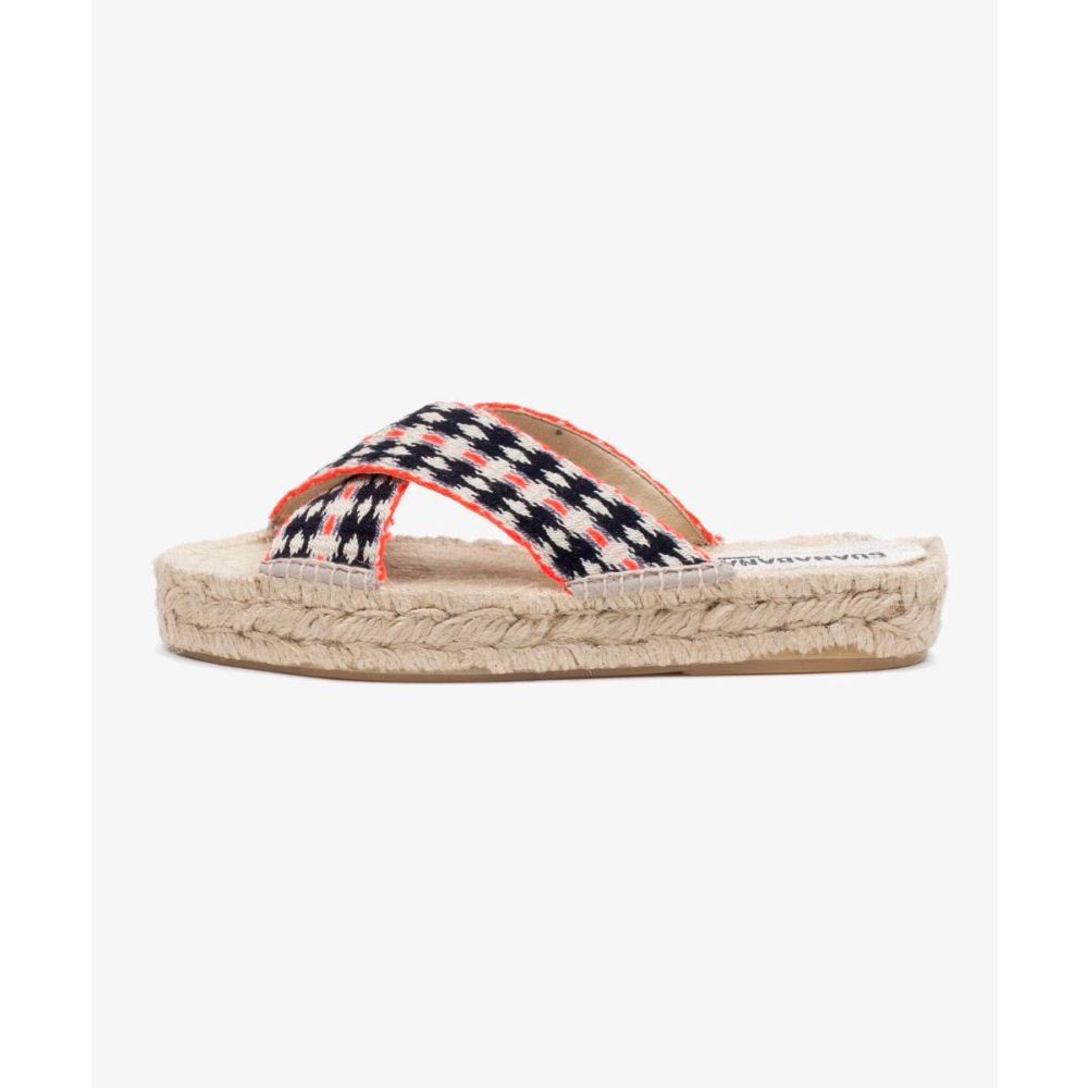 ESPADRILLE WITH CROSSED BAND - SAN RAFAEL - NEON ORANGE & BLACK