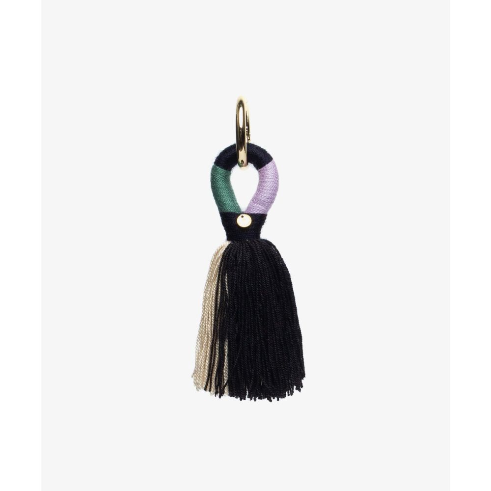 KEYRING POMPOM - NAVY & JADE