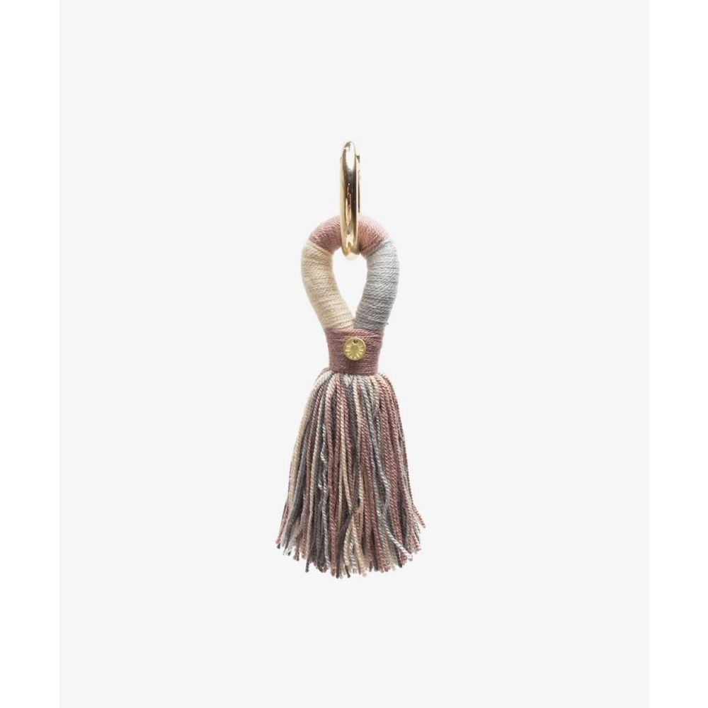 KEYRING POMPOM - LILAC & GREY