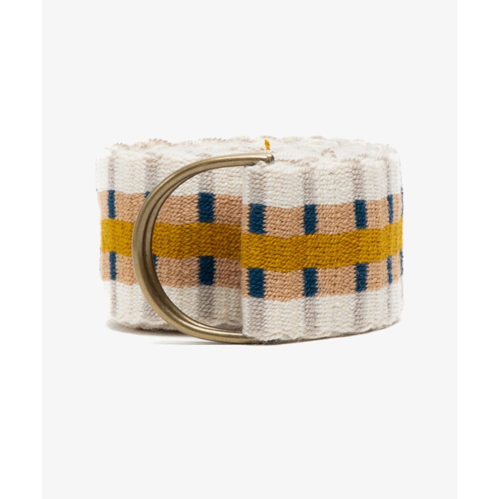 Buckle belt - WHITE AND MUSTARD