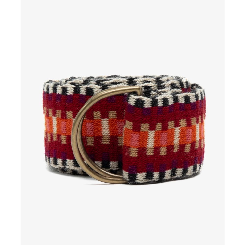 Buckle belt - BURGUNDY AND CORAL