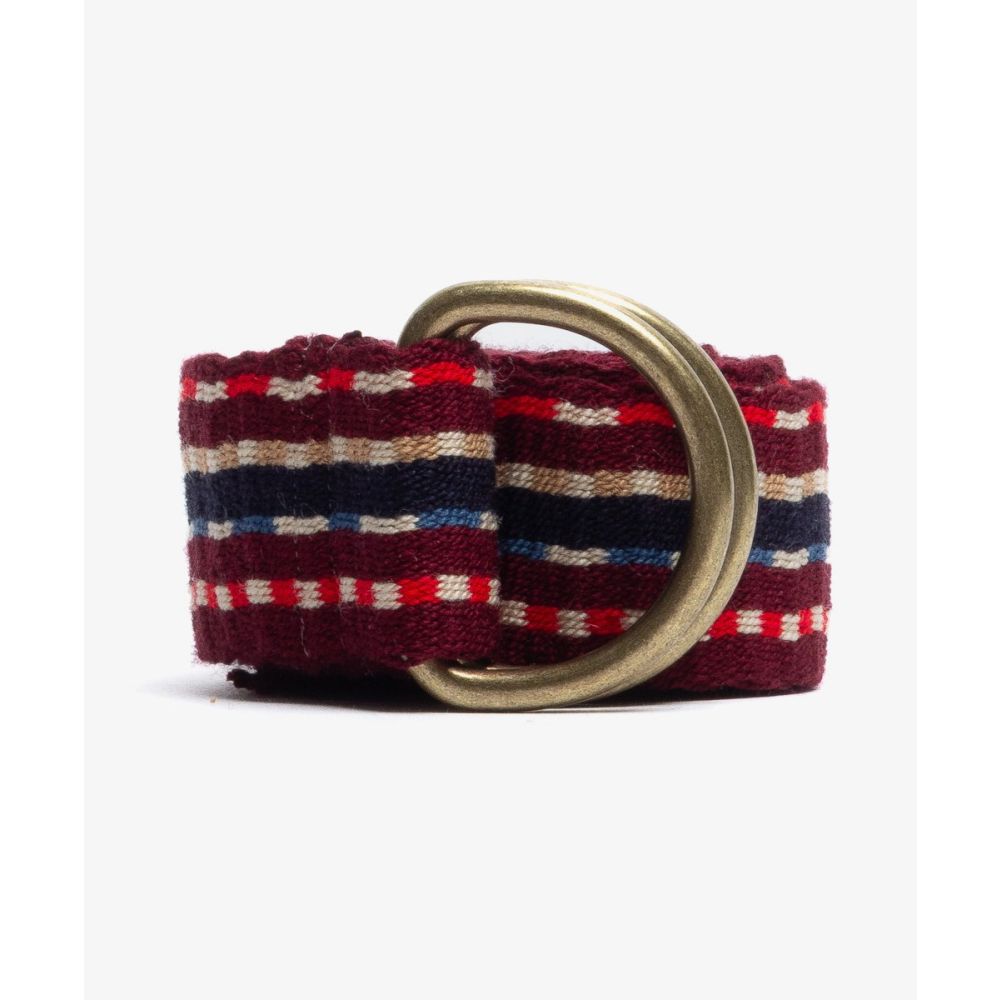 Buckle belt - BURGUNDY AND WHITE
