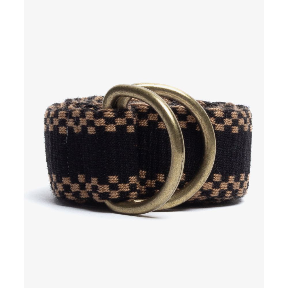 Buckle belt- BLACK AND TOAST