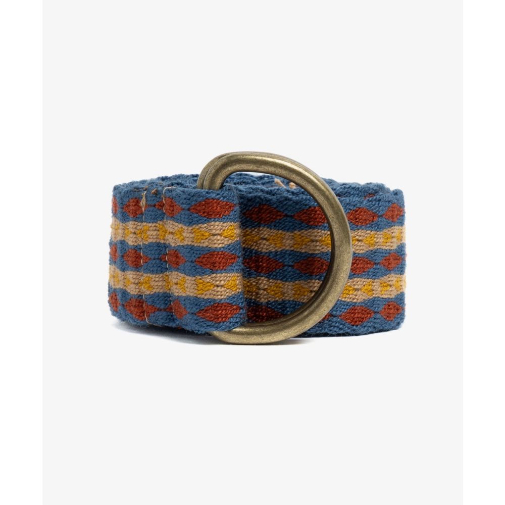 Buckle belt- BLUE & MUSTARD