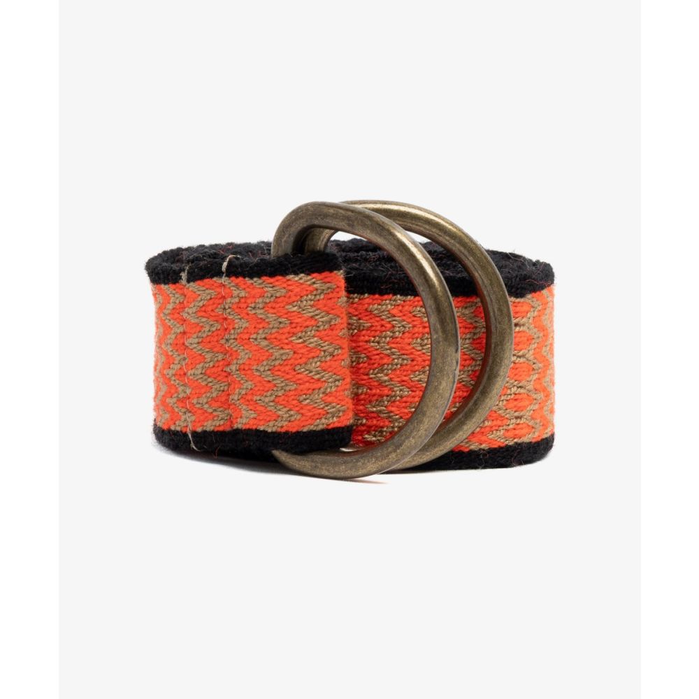 Buckle belt- ORANGE, BEIGE & BLACK