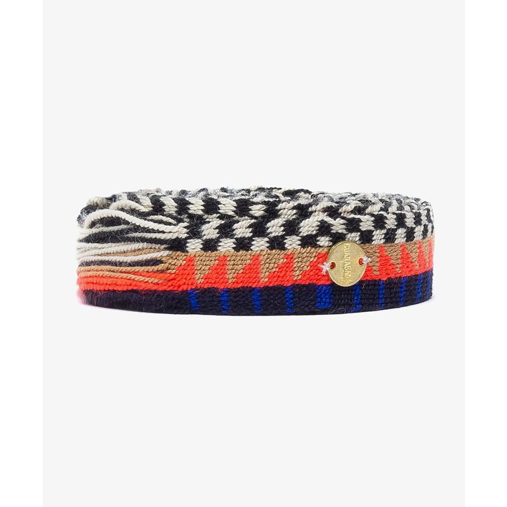 Cinturón fino con flecos - NEGRO Y NARANJA