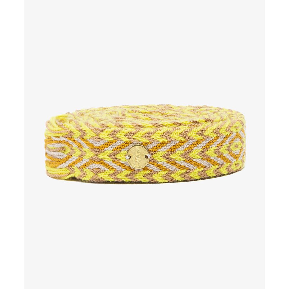 Thin belt with fringes - YELLOW AND TOAST