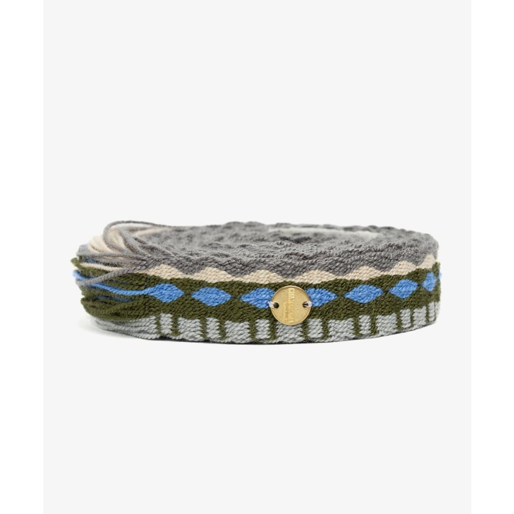 Thin belt with fringes - GRAY AND GREEN