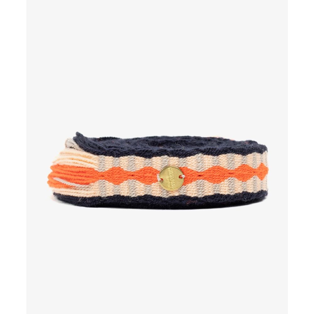 Thin belt with fringes - NAVY & ORANGE