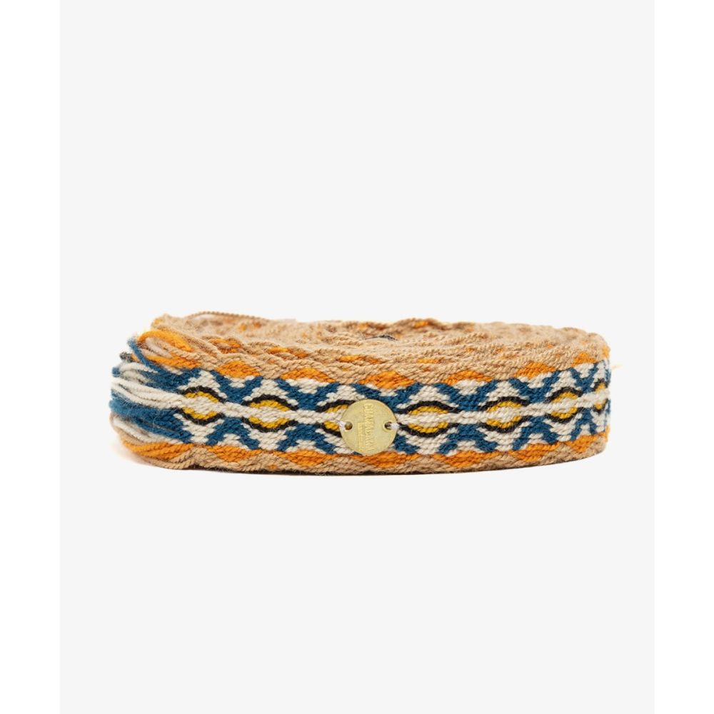 Thin belt with fringes - BLUE AND YELLOW