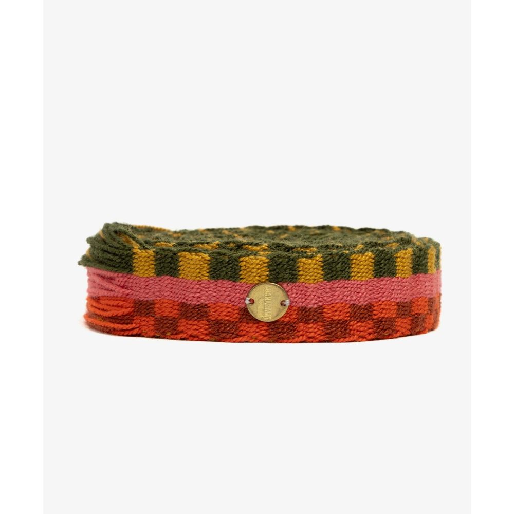 Thin belt with fringes - GREEN & ORANGE