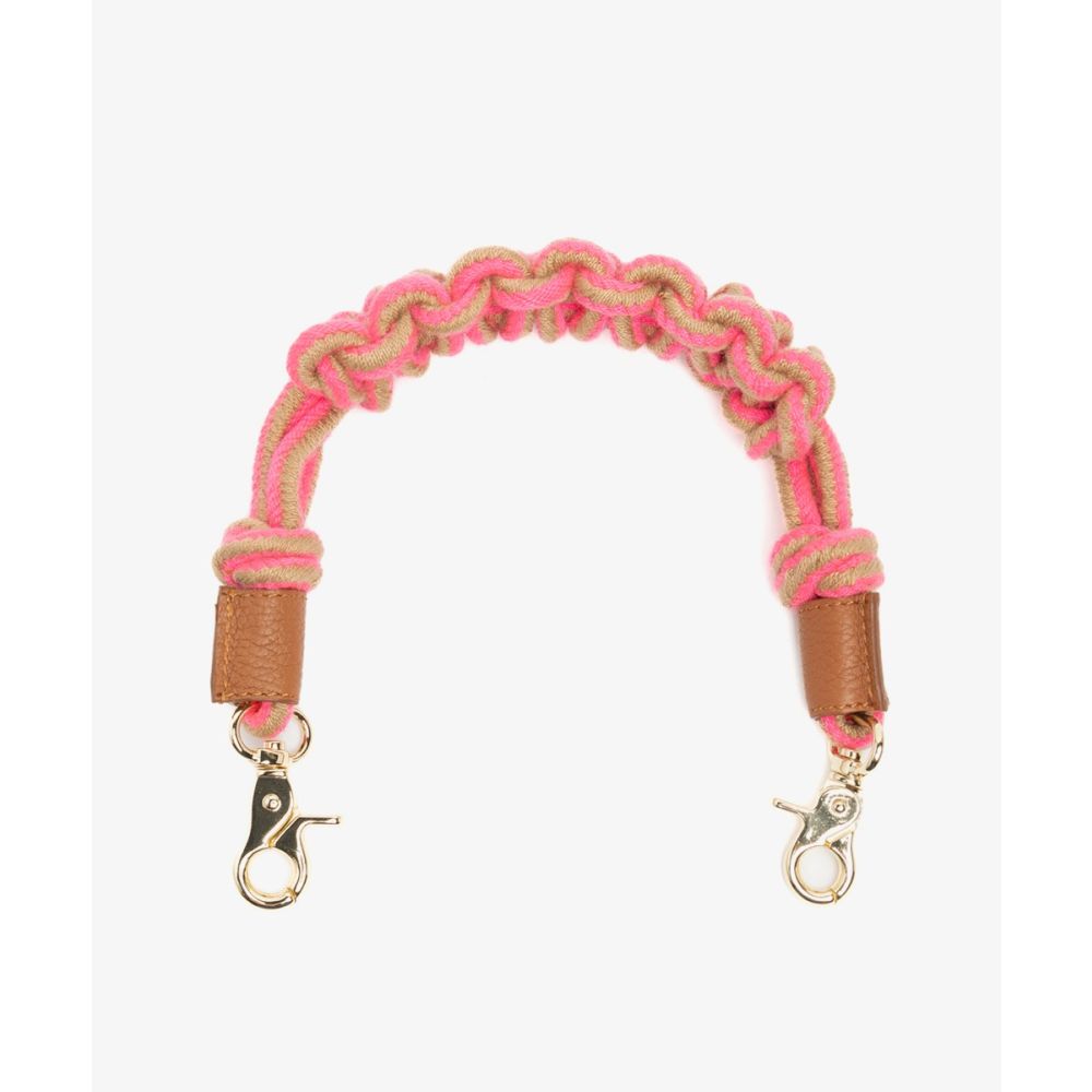 Cord shoulder strap - MACRAME FLUOR PINK & TOAST