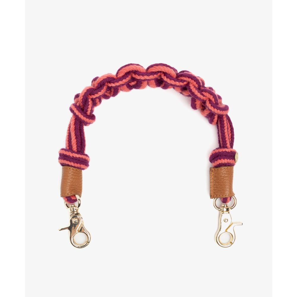 Cord shoulder strap - MACRAME PINK & WINE