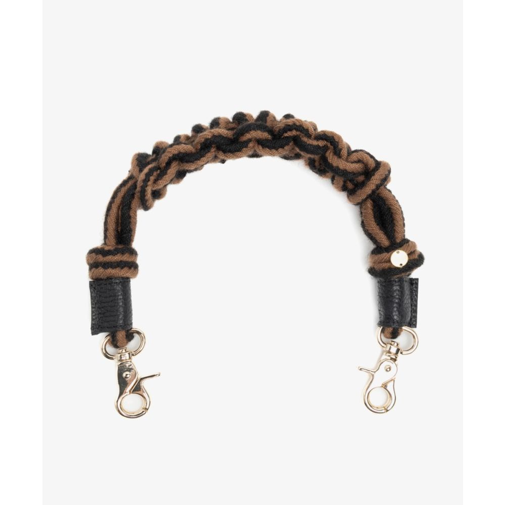 Cord shoulder strap - MACRAME- BROWN & BLACK