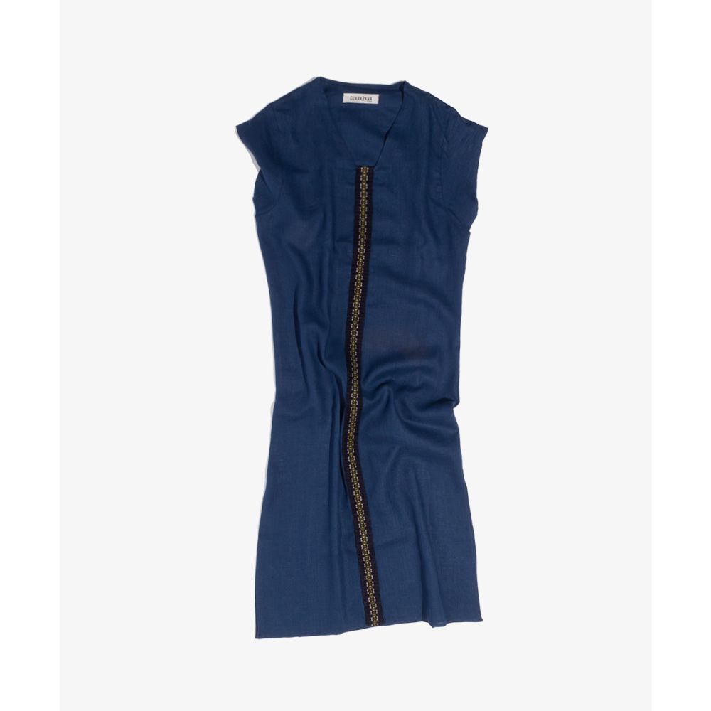 KAFTAN NILO - AZUL CON CINTA