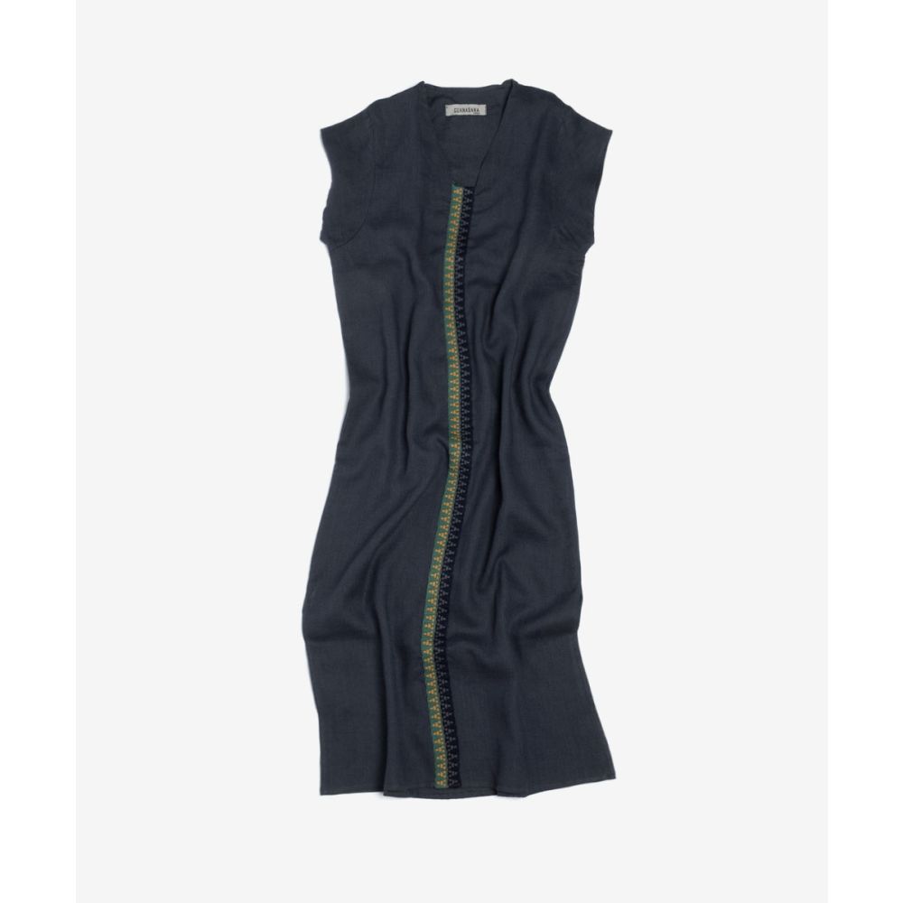 KAFTAN NILO - GREY WITH RIBBON